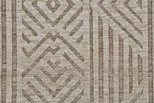 4' X 6' Tan Ivory And Brown Geometric Stain Resistant Area Rug