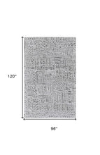 4' X 6' Gray And Silver Geometric Stain Resistant Area Rug