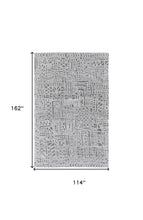 4' X 6' Gray And Silver Geometric Stain Resistant Area Rug