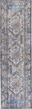 4' X 6' Blue Gray And Ivory Floral Stain Resistant Area Rug