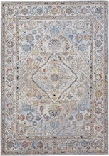 4' X 6' Taupe Blue And Gray Floral Stain Resistant Area Rug