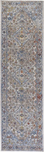 4' X 6' Taupe Blue And Gray Floral Stain Resistant Area Rug