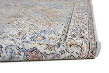 4' X 6' Taupe Blue And Gray Floral Stain Resistant Area Rug