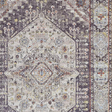 4' X 6' Purple Gray And Ivory Abstract Stain Resistant Area Rug