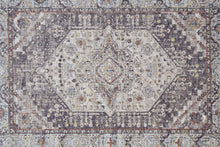 4' X 6' Purple Gray And Ivory Abstract Stain Resistant Area Rug