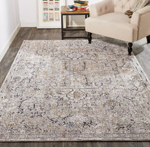 4' X 6' Gray Taupe And Yellow Abstract Stain Resistant Area Rug