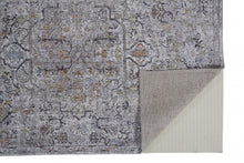 4' X 6' Gray Taupe And Yellow Abstract Stain Resistant Area Rug