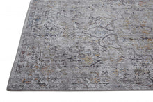 4' X 6' Gray Taupe And Yellow Abstract Stain Resistant Area Rug