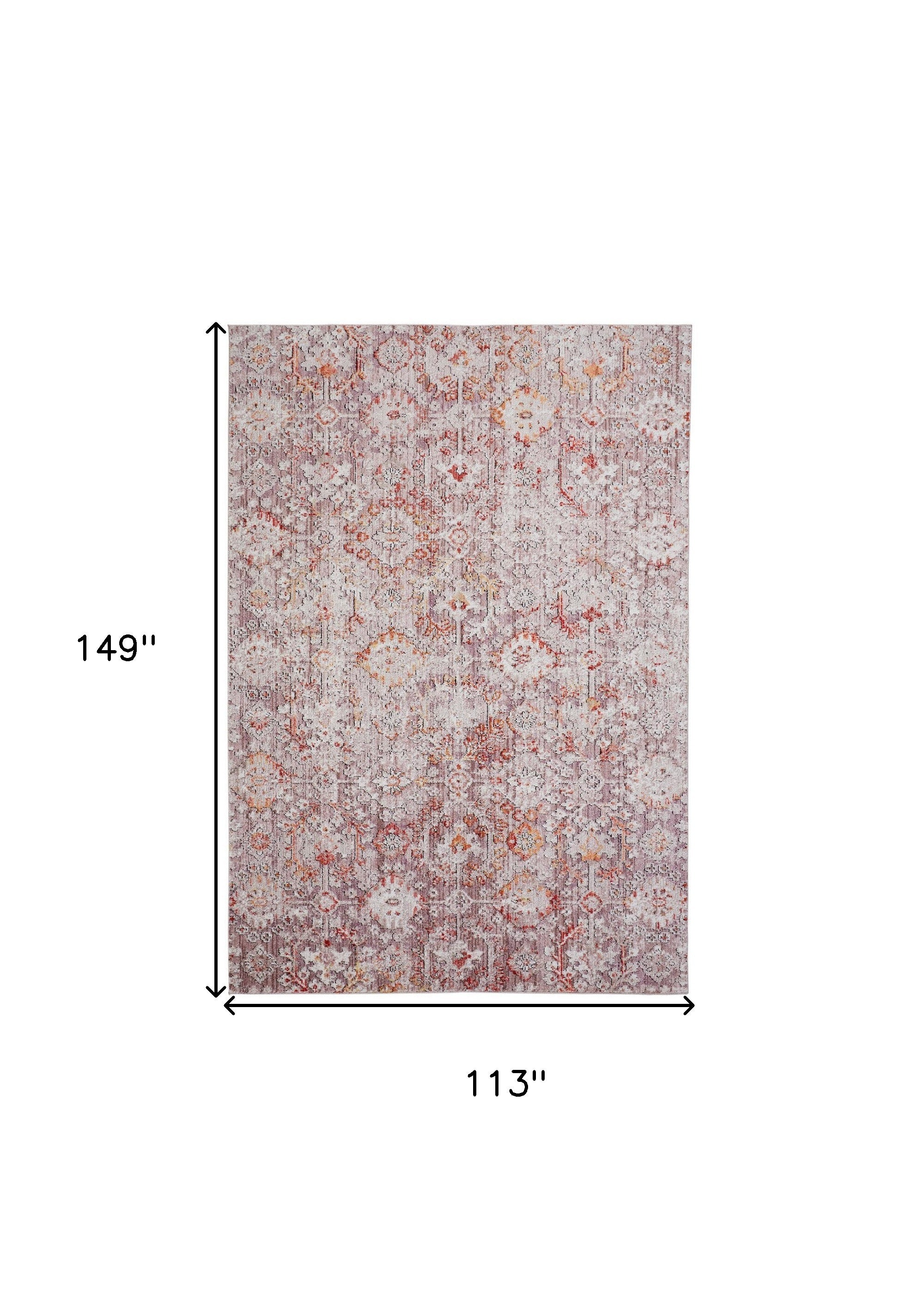 4' X 6' Pink Ivory And Gray Abstract Stain Resistant Area Rug