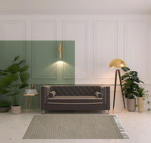 4' X 6' Gray Wool Geometric Hand Woven Area Rug With Fringe