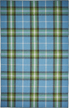 Blue Green And Black Abstract Hand Woven Stain Resistant Area Rug - 4' x 6'