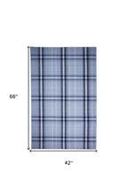 Blue Green And Black Abstract Hand Woven Stain Resistant Area Rug - 4' x 6'