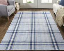 Blue Green And Black Abstract Hand Woven Stain Resistant Area Rug - 4' x 6'
