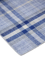 Blue Green And Black Abstract Hand Woven Stain Resistant Area Rug - 4' x 6'