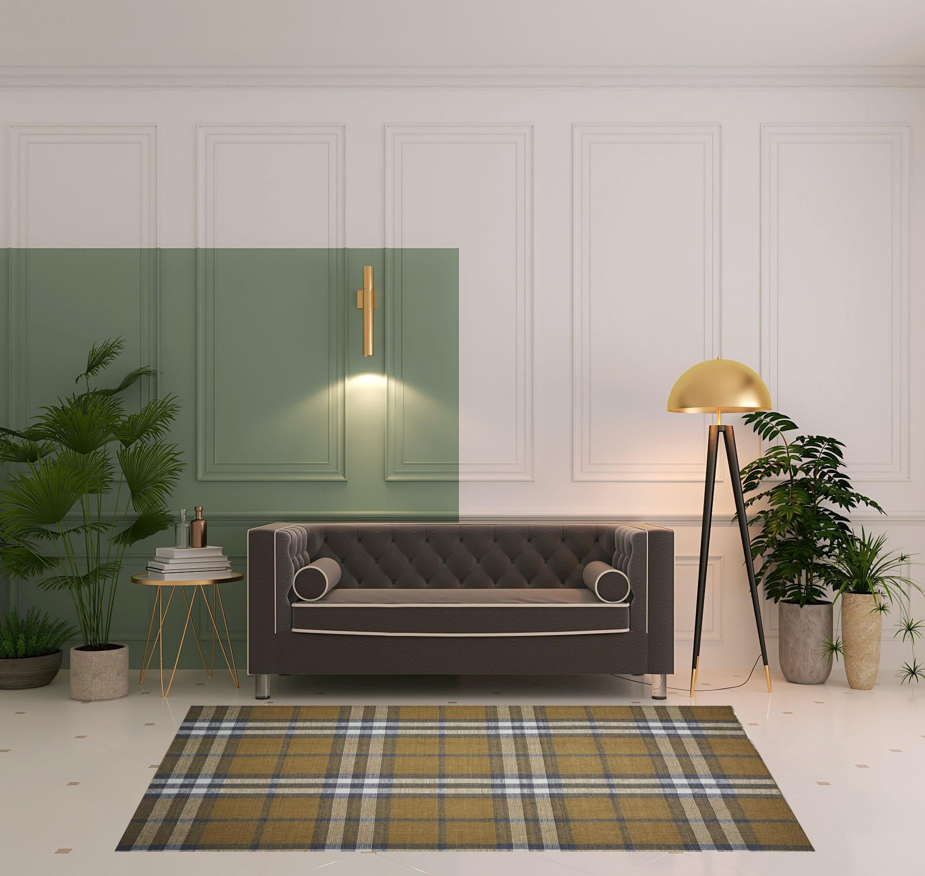 Blue Green And Black Abstract Hand Woven Stain Resistant Area Rug - 4' x 6'