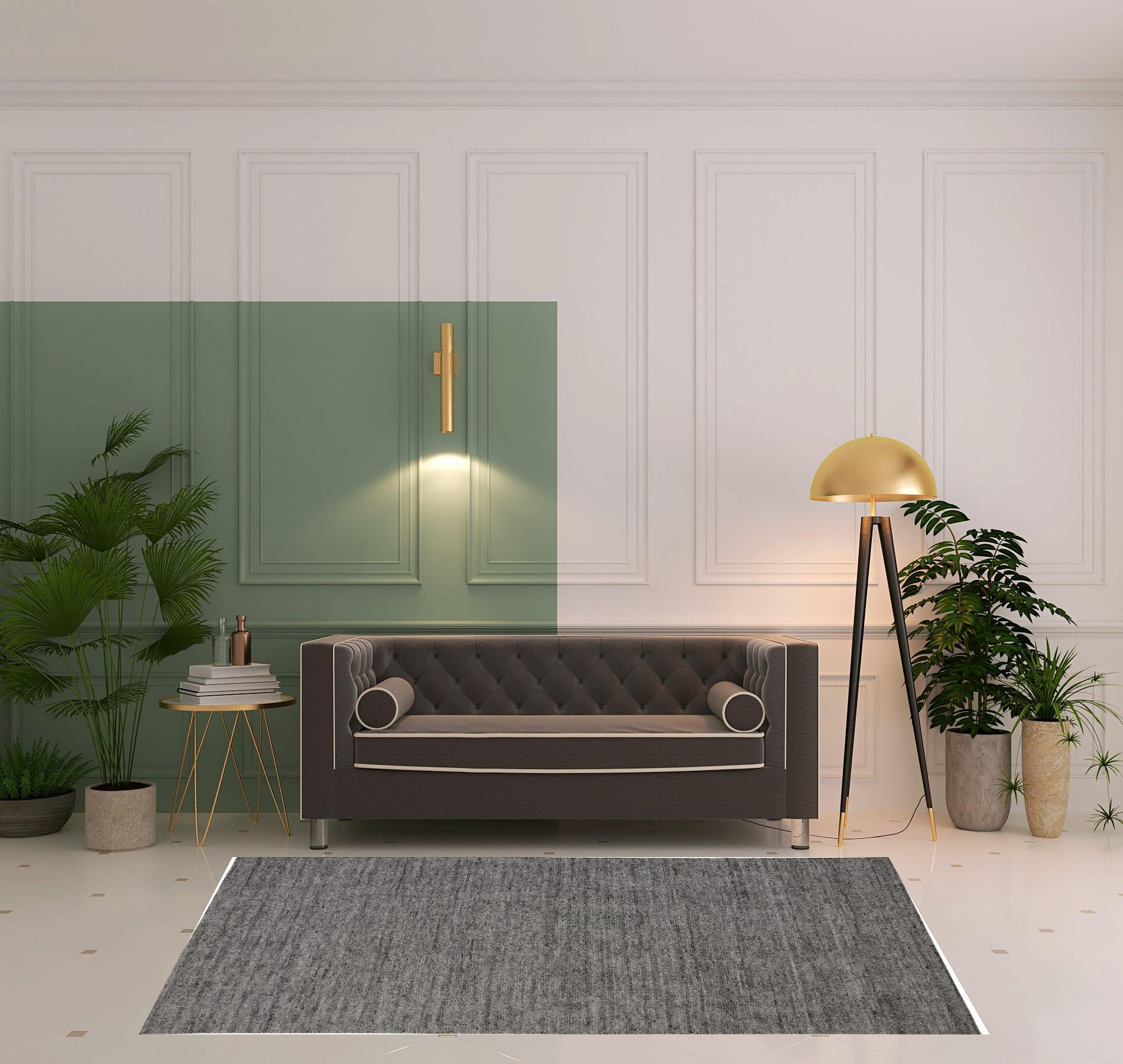 4' X 6' Gray And Black Hand Woven Area Rug