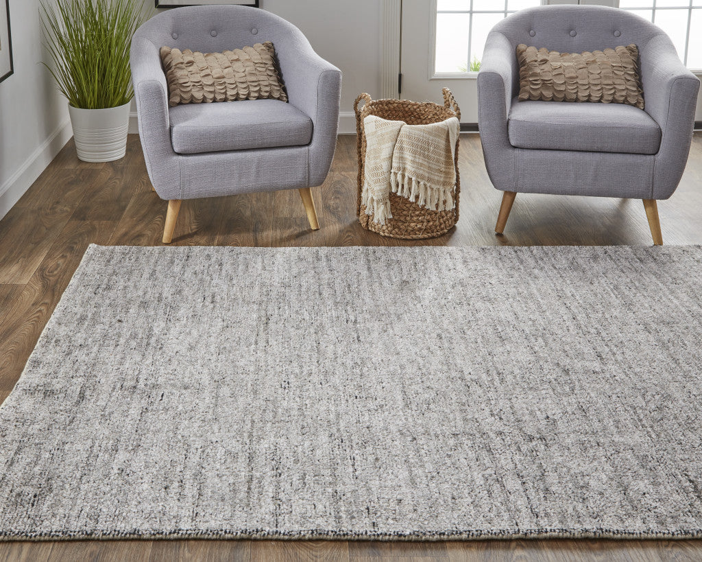 4' X 6' Gray And Black Hand Woven Area Rug