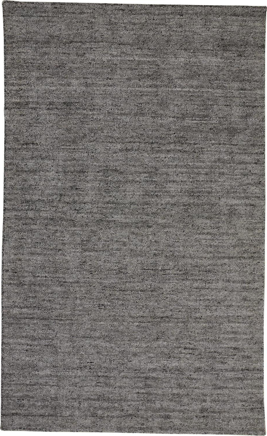 4' X 6' Gray And Black Hand Woven Area Rug