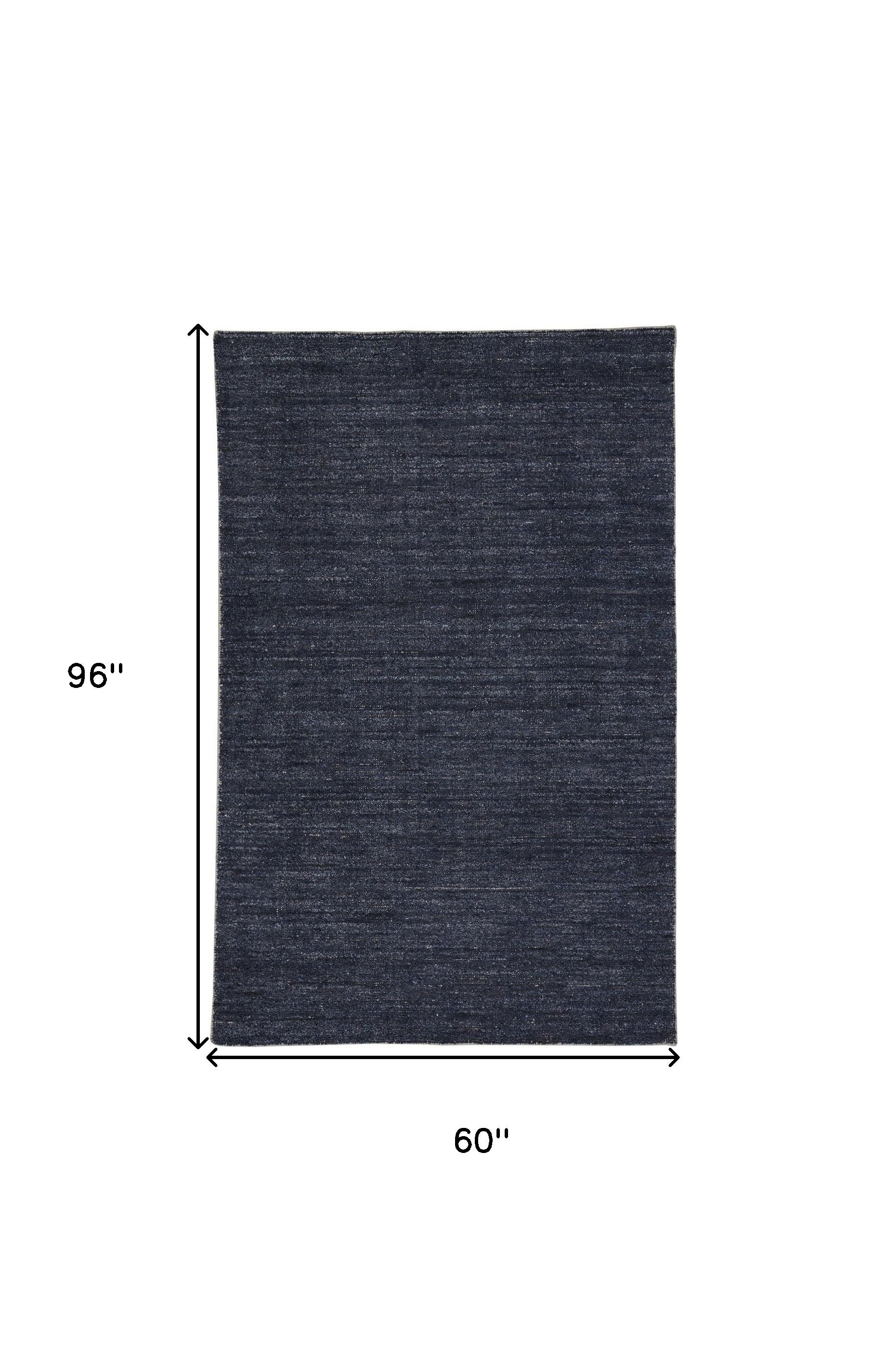 4' X 6' Gray And Black Hand Woven Area Rug