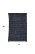 4' X 6' Gray And Black Hand Woven Area Rug