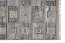Gray Taupe And Tan Geometric Hand Woven Stain Resistant Area Rug With Fringe - 4' x 6'