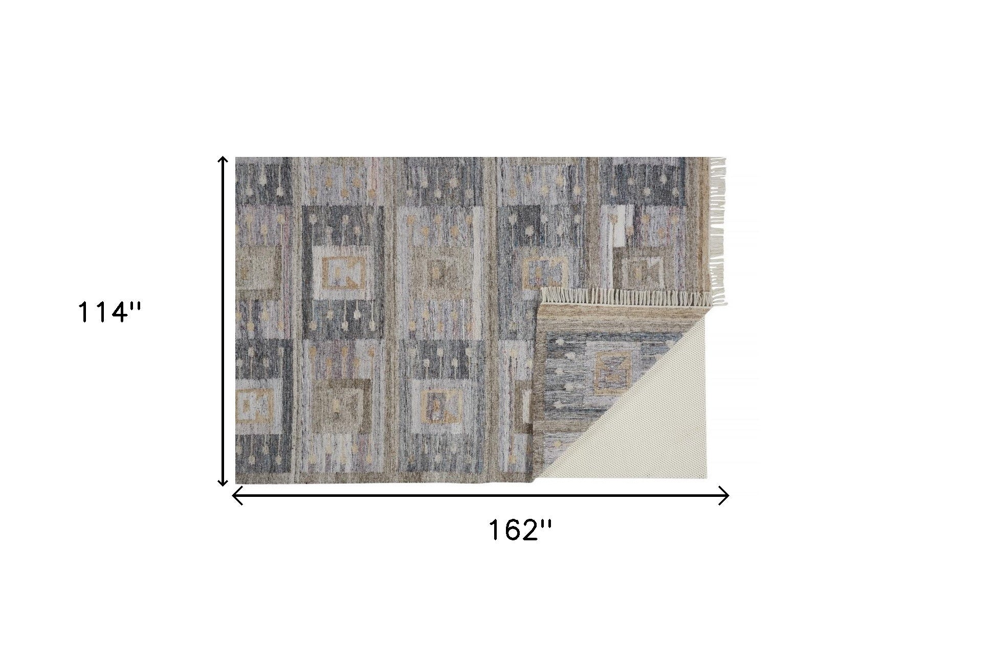 Gray Taupe And Tan Geometric Hand Woven Stain Resistant Area Rug With Fringe - 4' x 6'