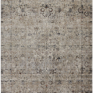 2' X 3' Taupe Ivory And Gray Abstract Distressed Area Rug With Fringe