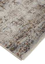 2' X 3' Taupe Ivory And Gray Abstract Distressed Area Rug With Fringe