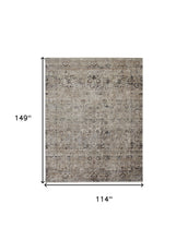 2' X 3' Taupe Ivory And Gray Abstract Distressed Area Rug With Fringe