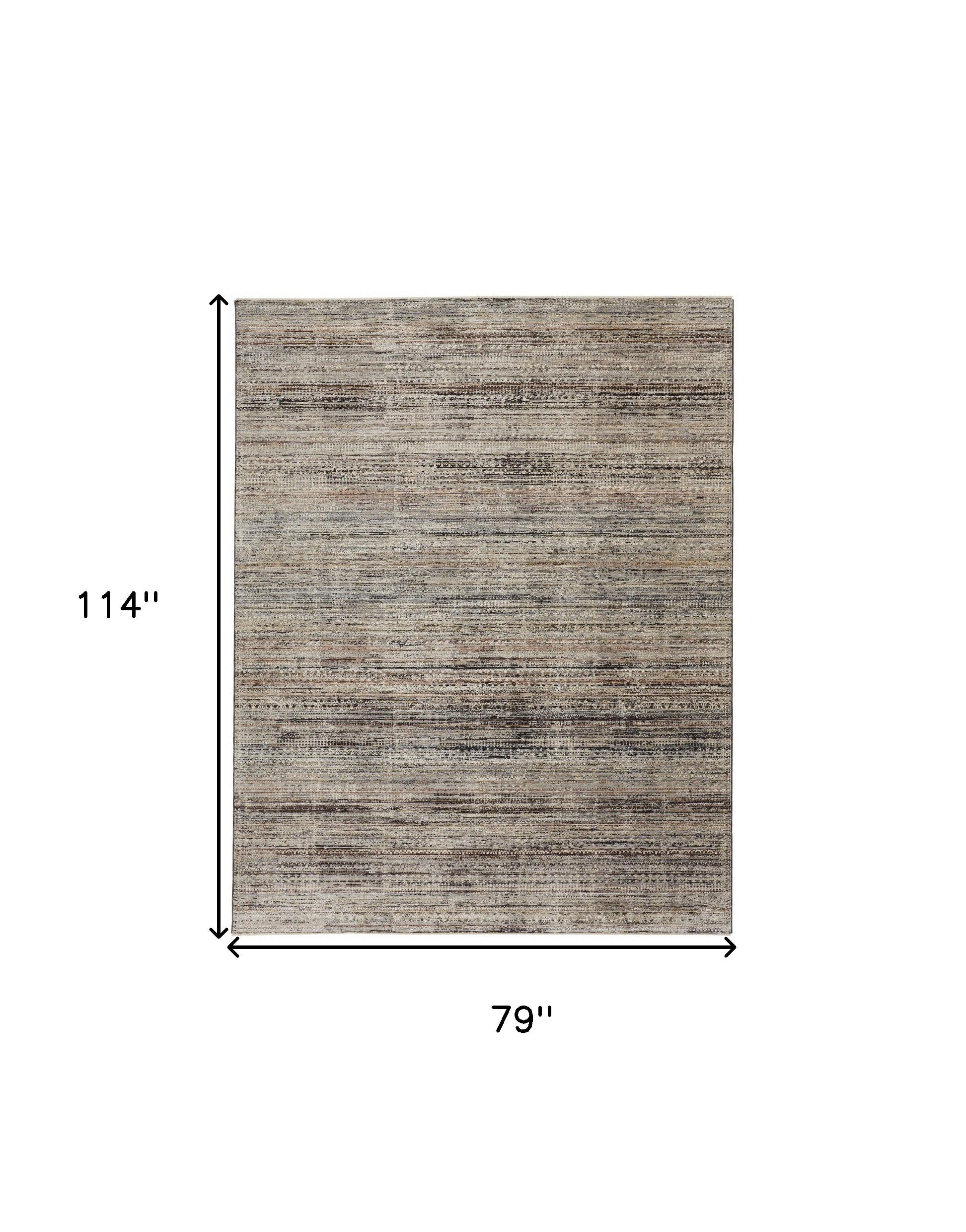 2' X 3' Ivory Gray And Black Abstract Distressed Area Rug With Fringe