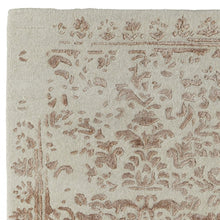 Blue And Silver Wool Floral Tufted Handmade Distressed Area Rug - 5' x 8'