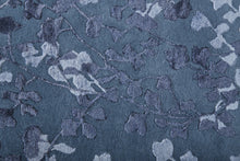 5' X 8' Blue Wool Floral Tufted Handmade Area Rug