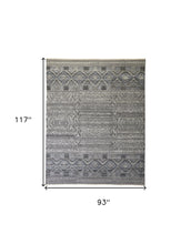 4' X 6' Gray Ivory And Pink Geometric Hand Knotted Area Rug