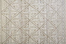 4' X 6' Ivory Tan And Gray Geometric Hand Knotted Area Rug