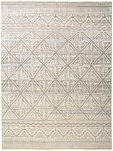 4' X 6' Ivory Tan And Gray Geometric Hand Knotted Area Rug