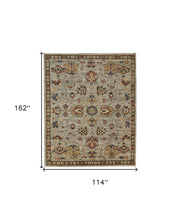 4' X 6' Gray Gold And Red Wool Floral Hand Knotted Stain Resistant Area Rug With Fringe