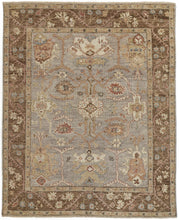 4' X 6' Gray Brown And Gold Wool Floral Hand Knotted Stain Resistant Area Rug With Fringe