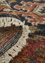 4' X 6' Red Black And Ivory Wool Floral Hand Knotted Stain Resistant Area Rug