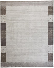 4' X 6' Gray Blue And Black Wool Hand Knotted Stain Resistant Area Rug