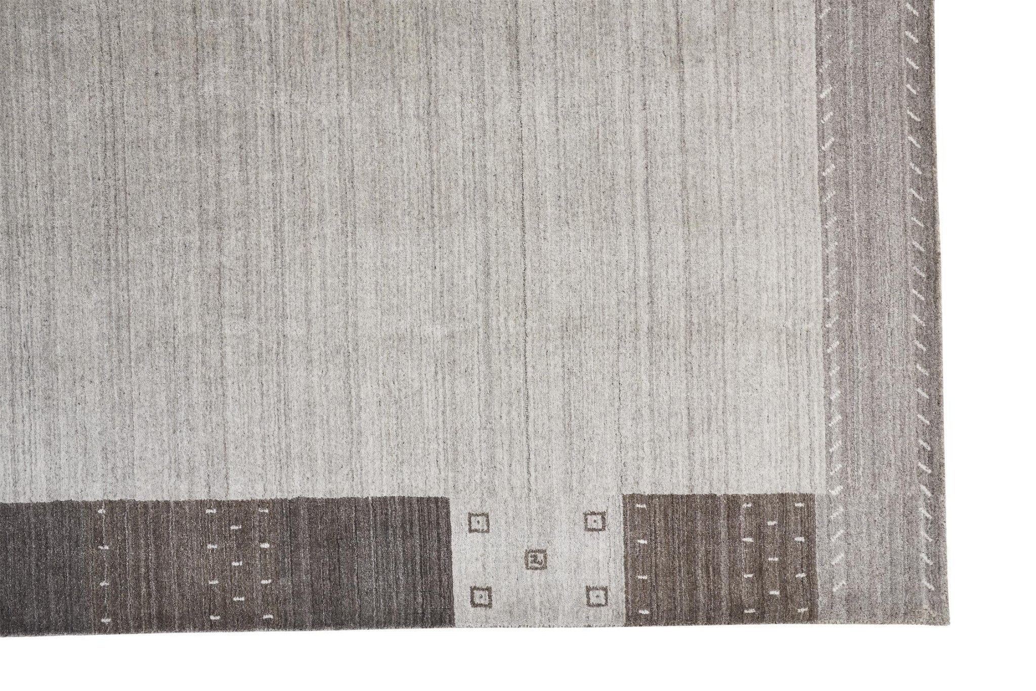4' X 6' Gray Blue And Black Wool Hand Knotted Stain Resistant Area Rug