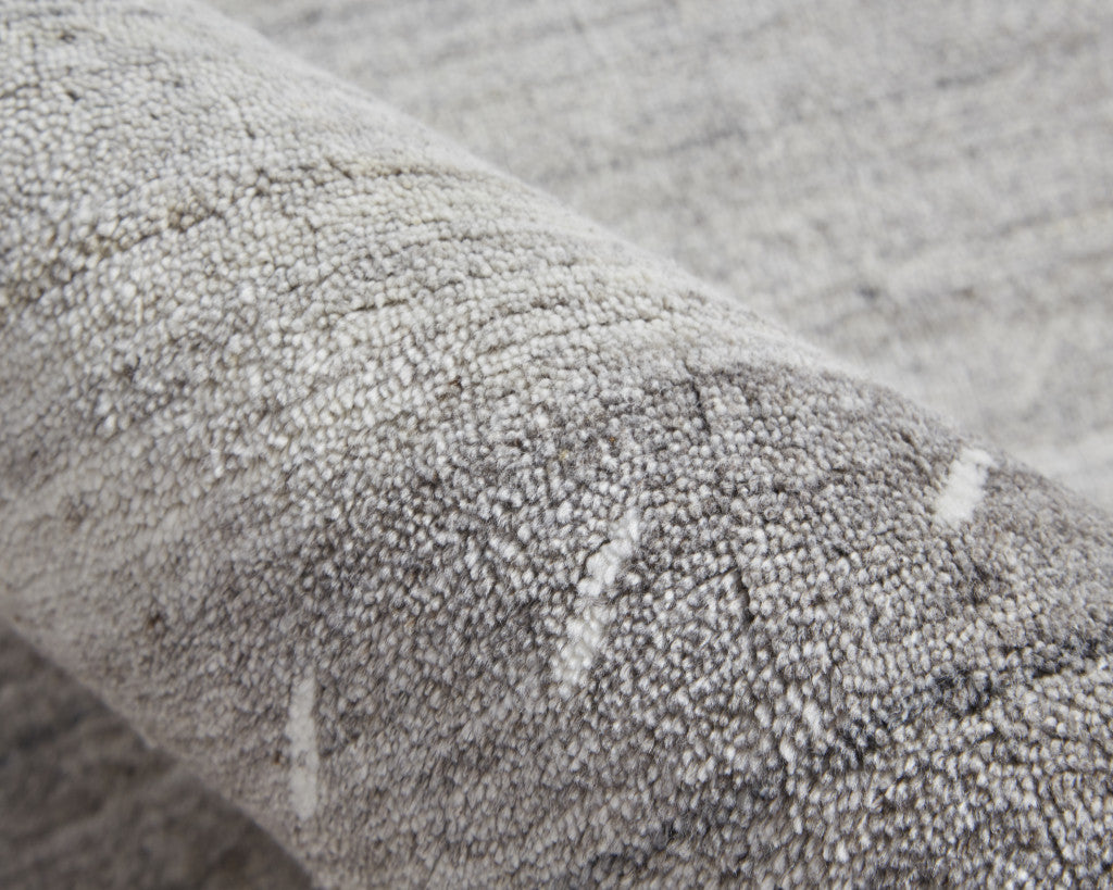 4' X 6' Gray Blue And Black Wool Hand Knotted Stain Resistant Area Rug