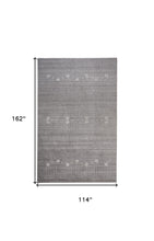 4' X 6' Gray And Ivory Wool Hand Knotted Stain Resistant Area Rug