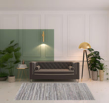 4' X 6' Ivory And Taupe Striped Hand Woven Stain Resistant Area Rug