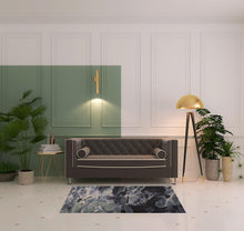 4' X 6' Green Blue And Black Wool Abstract Tufted Handmade Stain Resistant Area Rug