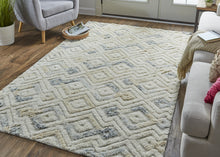 Gray And Ivory Wool Geometric Tufted Handmade Area Rug - 4' x 6'