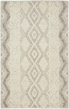 4' X 6' Ivory Taupe And Gray Wool Geometric Tufted Handmade Stain Resistant Area Rug