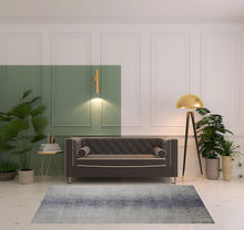 4' X 6' Ivory And Blue Abstract Power Loom Area Rug