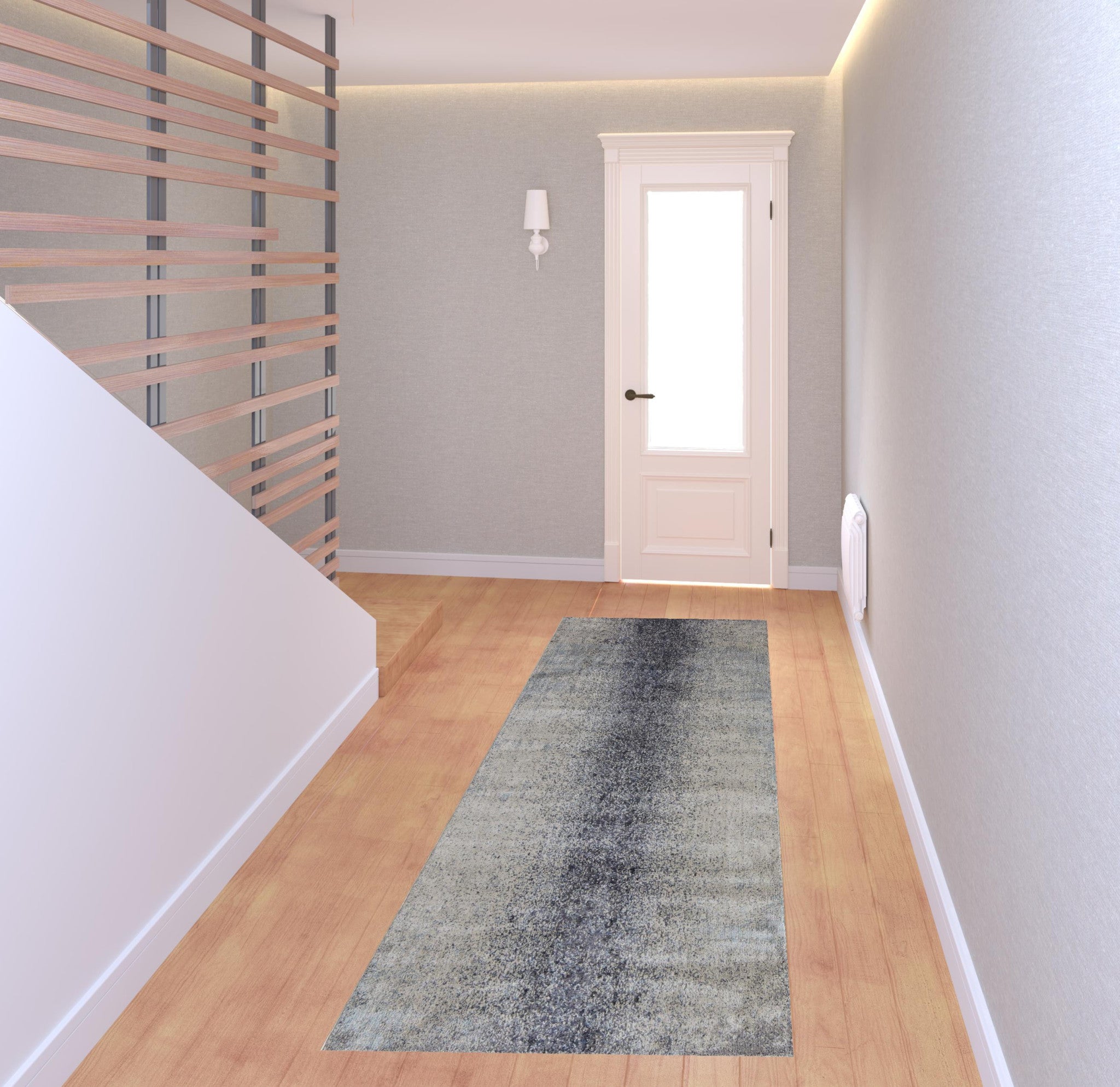 4' X 6' Ivory And Blue Abstract Power Loom Area Rug