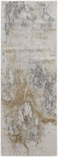 8' Gray And Ivory Abstract Power Loom Runner Rug