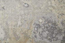 8' Gray And Ivory Abstract Power Loom Runner Rug